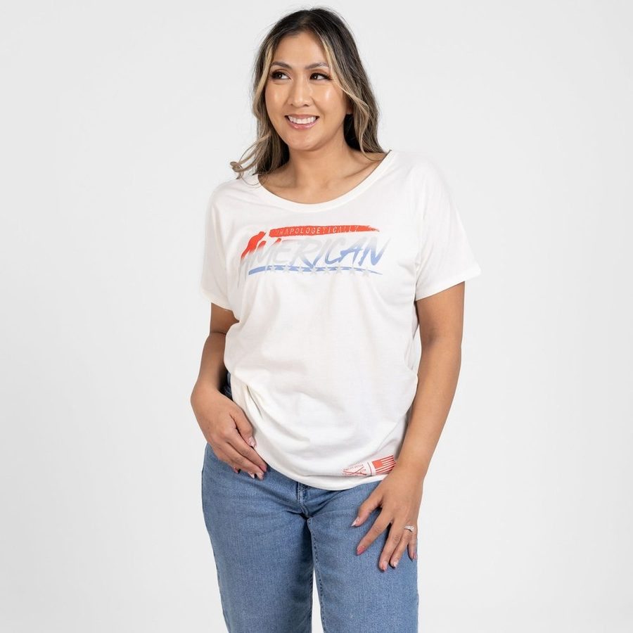 Women's Unapologetically American Slouchy T-Shirt - White - Image 6
