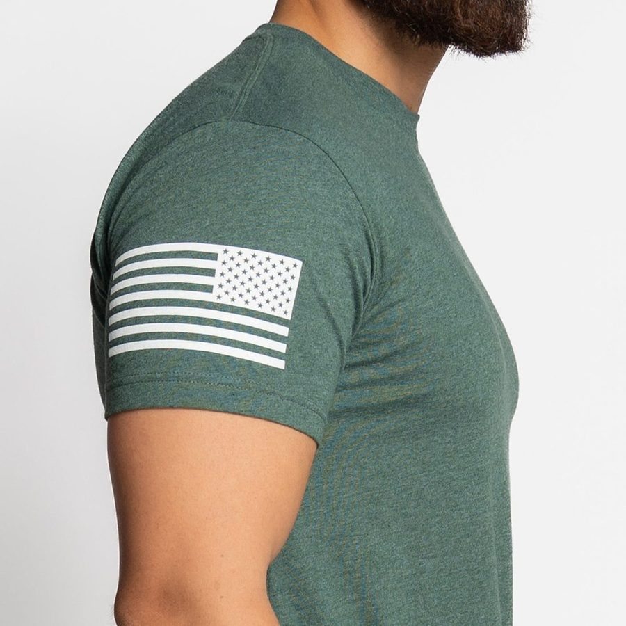 Basic T-Shirt - Heather Forest Green - Image 4