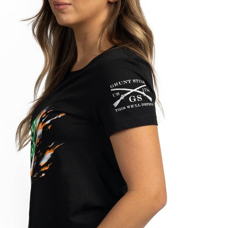 Women's Still Standing Irish Colors Slim Fit T-Shirt - Black - Image 9