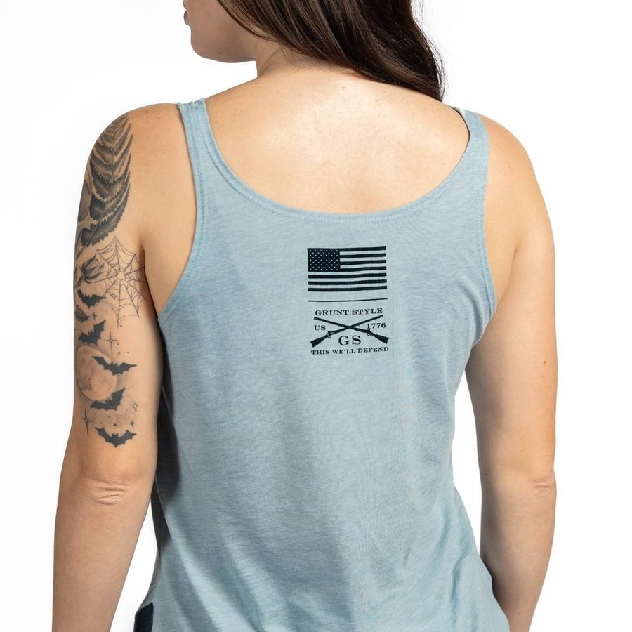 Women's Still Standing Flowy Tank - Stonewash Denim - Image 8