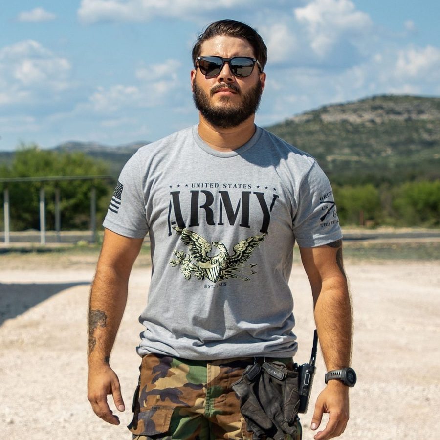 Army - Eagle T-Shirt - Dark Heather Gray - Image 2