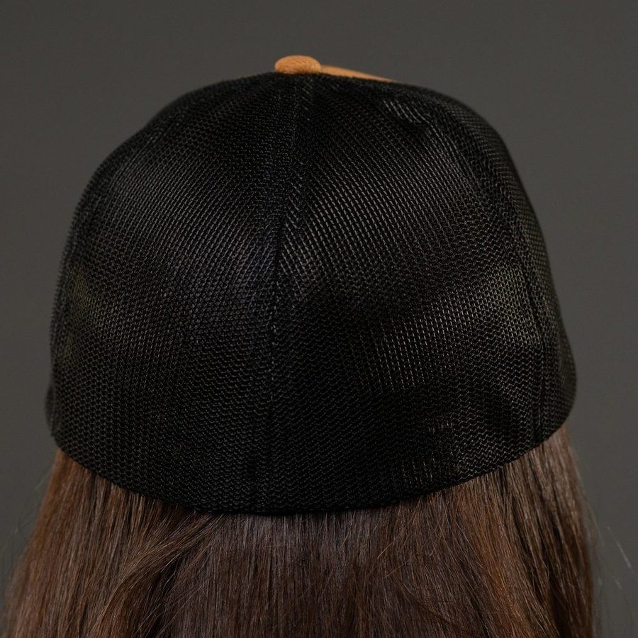 Embroidered American Flag Stretch Fit Hat - Coyote - Image 6