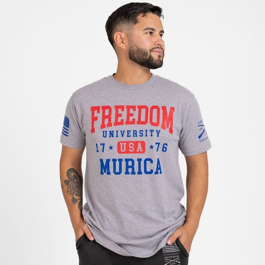 Freedom University T-Shirt - Dark Heather Gray - Image 9