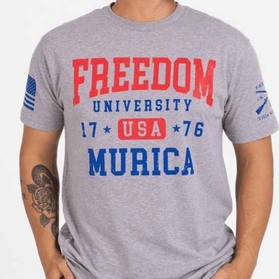 Freedom University T-Shirt - Dark Heather Gray - Image 4