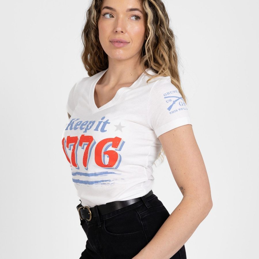 Women's Keep It 1776 V-Neck - White - Image 7