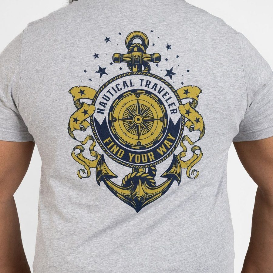 USN - Nautical Traveler T-Shirt - Athletic Heather - Image 6