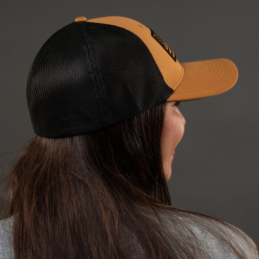 Embroidered American Flag Stretch Fit Hat - Coyote - Image 5