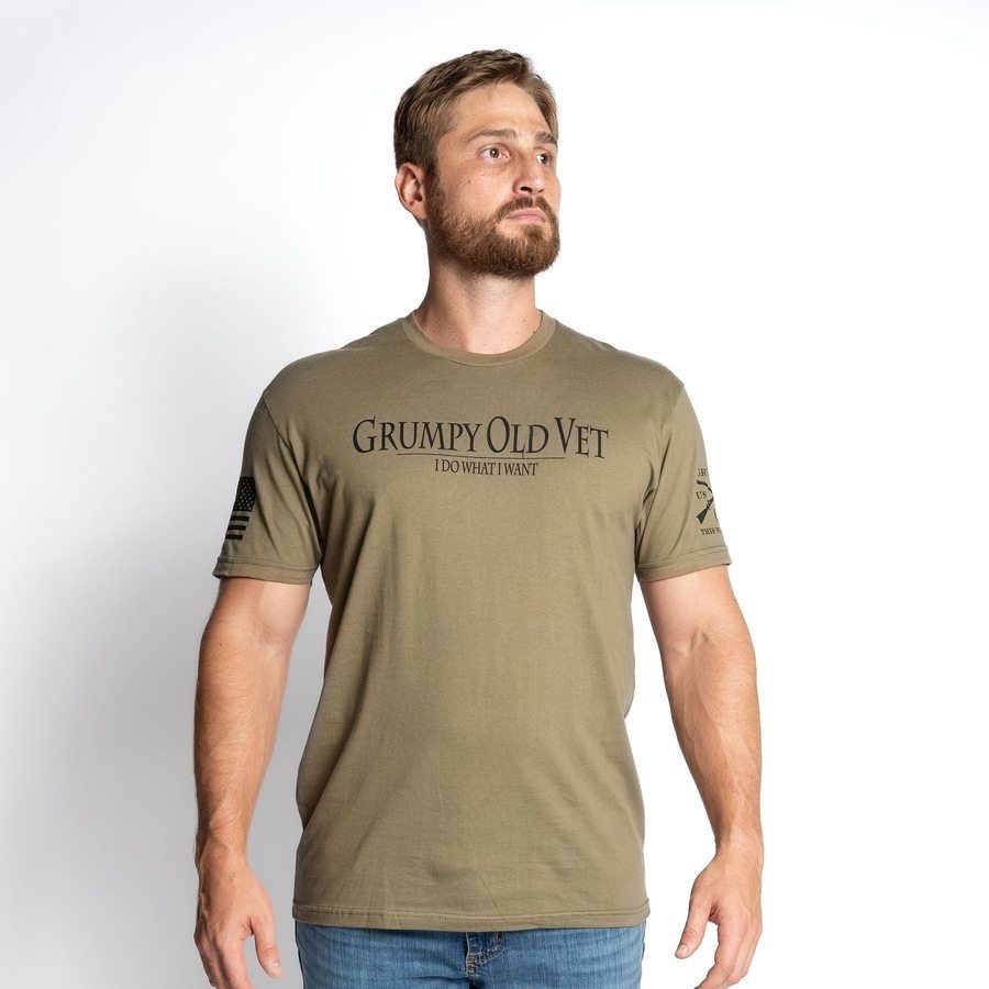 Grumpy Old Vet T-Shirt - Military Green - Image 5