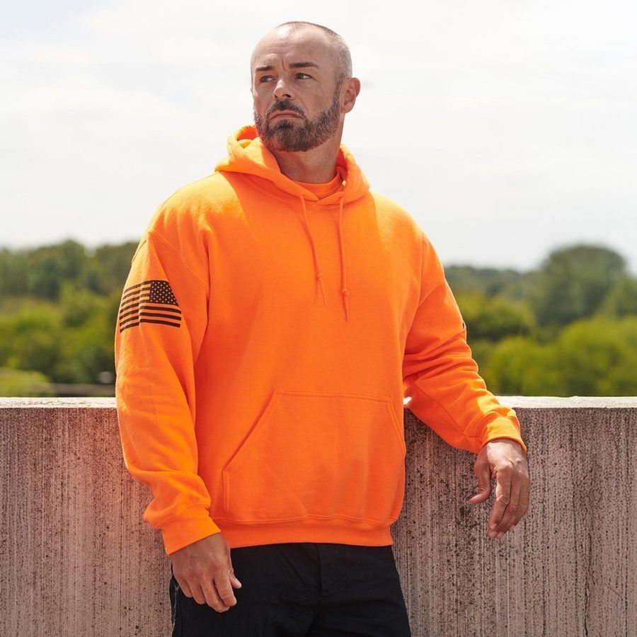 Basic Hoodie Safety Orange 2 Pack - Image 4