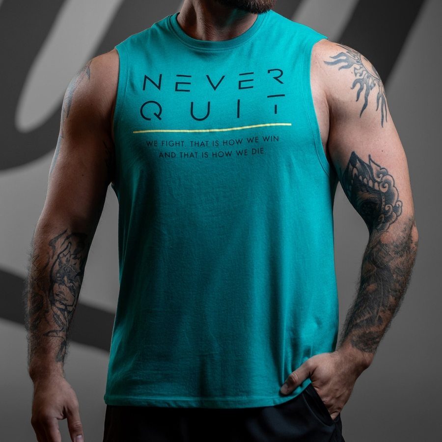 Never Quit Muscle Tank - Heather Aqua - Image 4