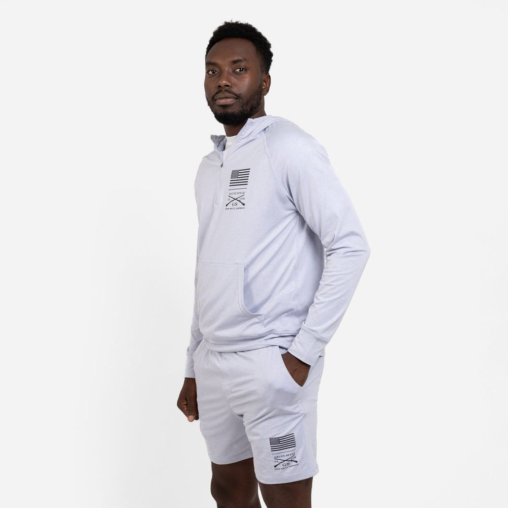 Men's All-Day 1/4 Zip Hoodie - Heather Arctic Gray - Image 6