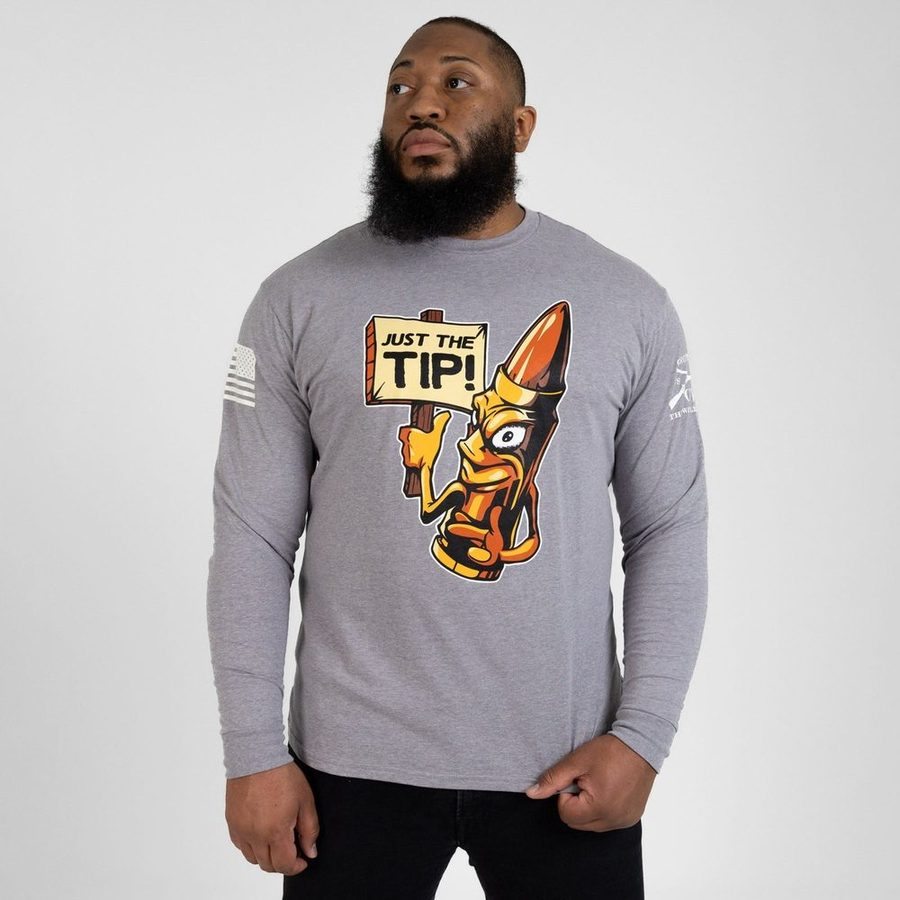 Just The Tip Long Sleeve - Dark Heather Gray - Image 8