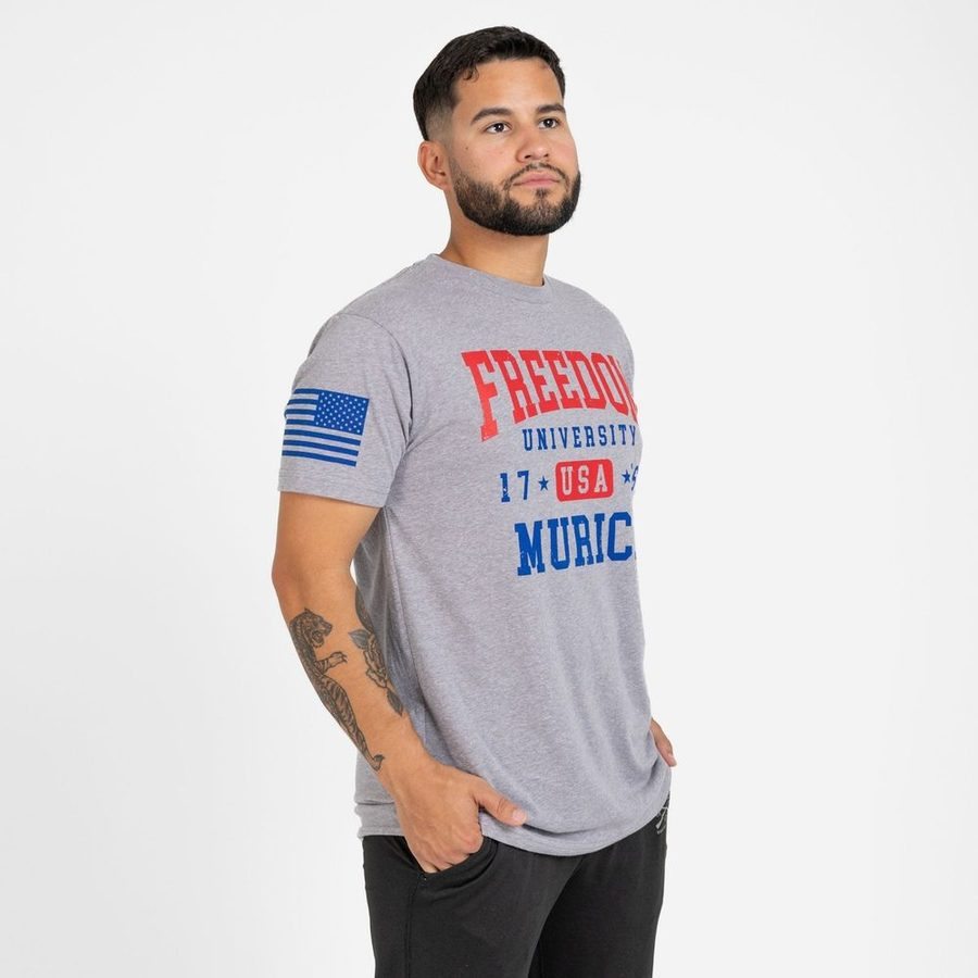 Freedom University T-Shirt - Dark Heather Gray - Image 7