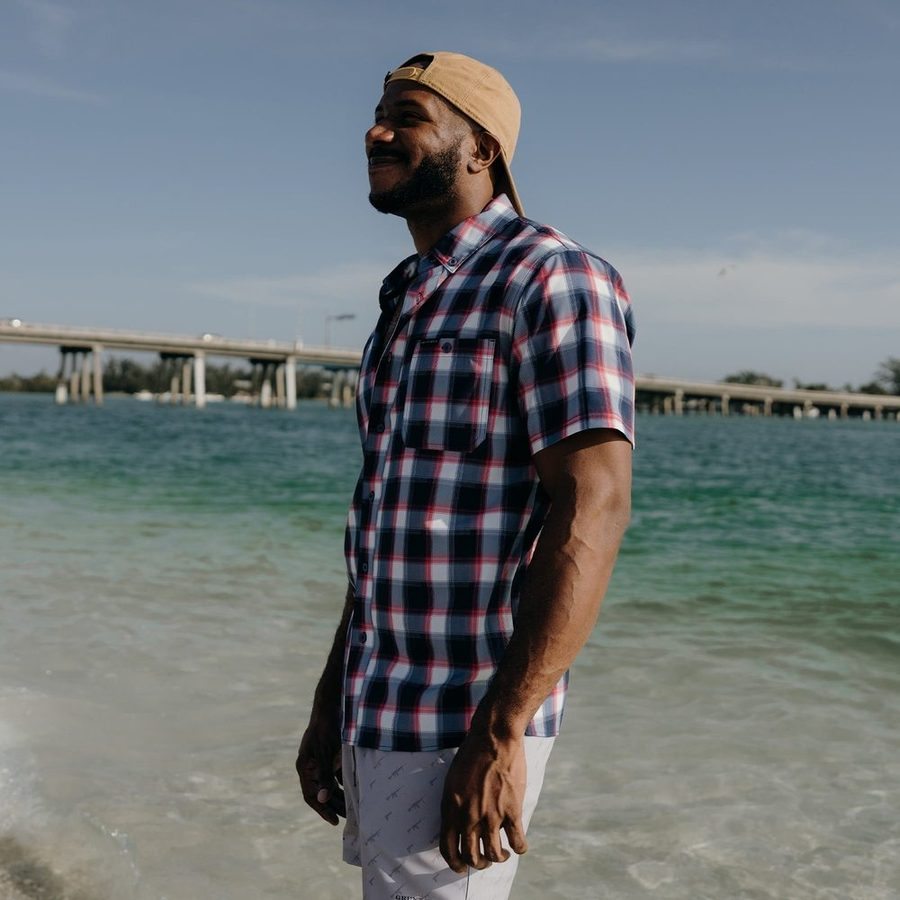 Men's Commander Button Down - Old Glory Plaid - Image 7