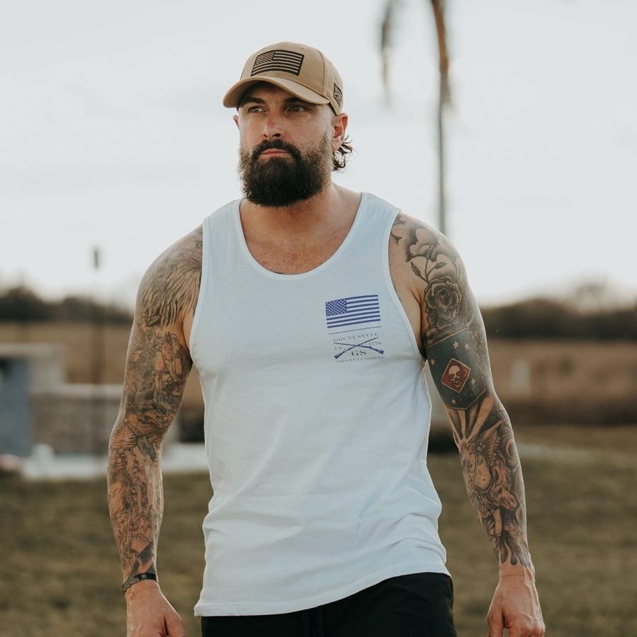 Men's Sun Out. Guns Out Muscle Tank - White - Image 3