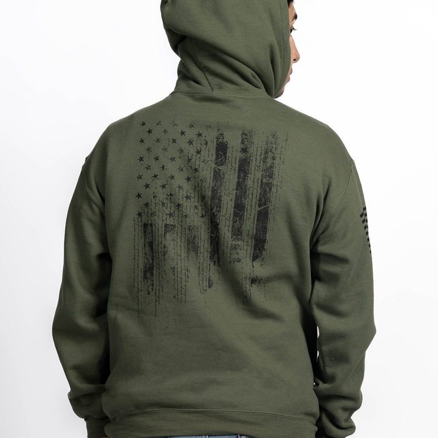 1776 Flag Hoodie - Military Green - Image 9