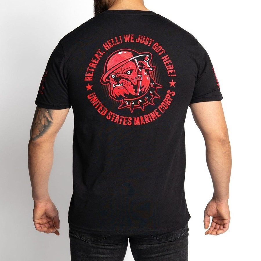 USMC - Retreat. Hell T-Shirt - Black - Image 6