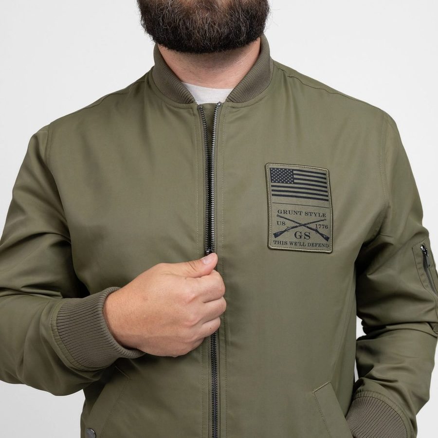 Men's Stealth Bomber Jacket - Military Green - Image 5