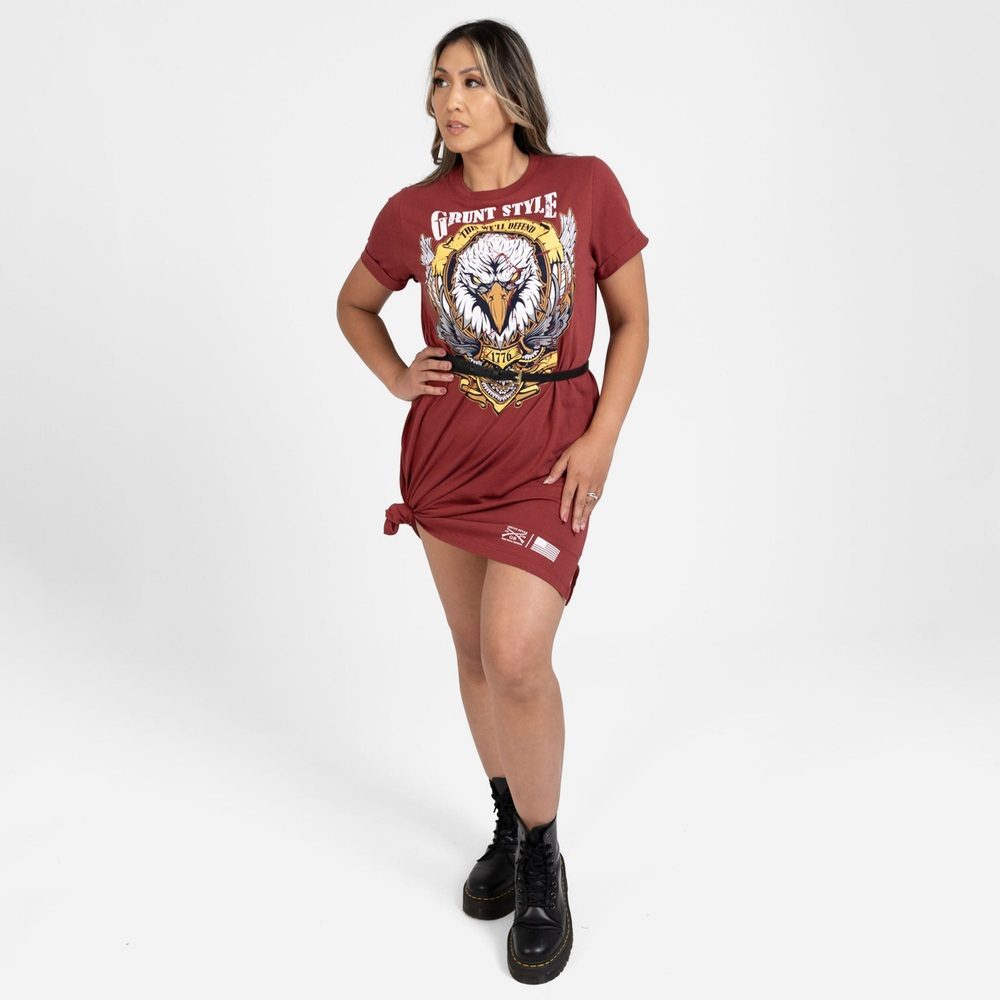 Women's Easy Rider Shirt Dress - Red Plum - Image 3