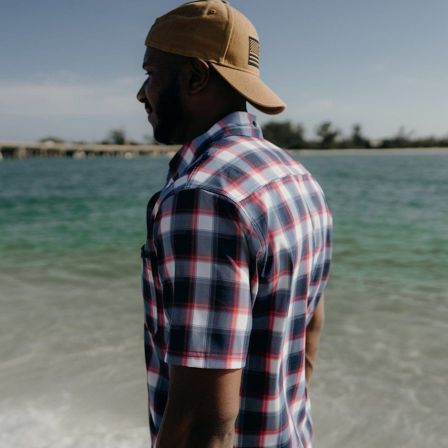 Men's Commander Button Down - Old Glory Plaid - Image 8