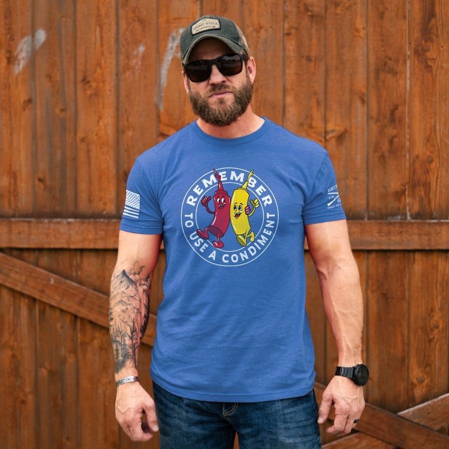 Use A Condiment T-Shirt - Royal - Image 4