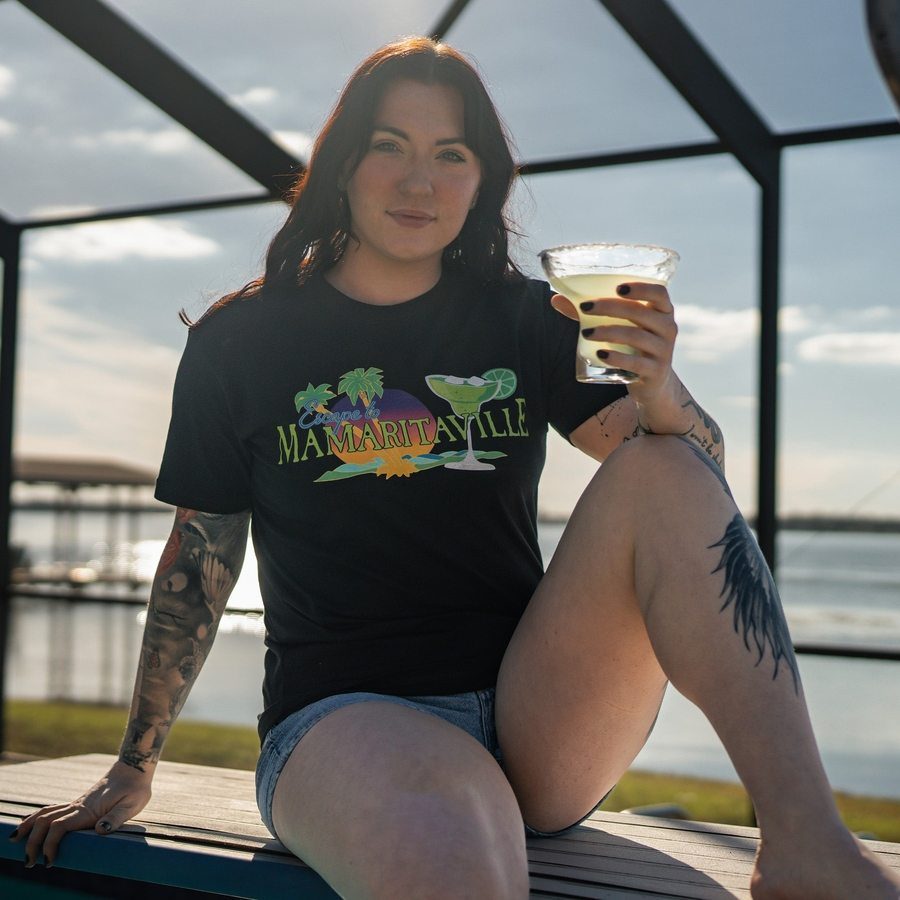 Women's Mamaritaville Boyfriend Fit T-Shirt - Black - Image 5