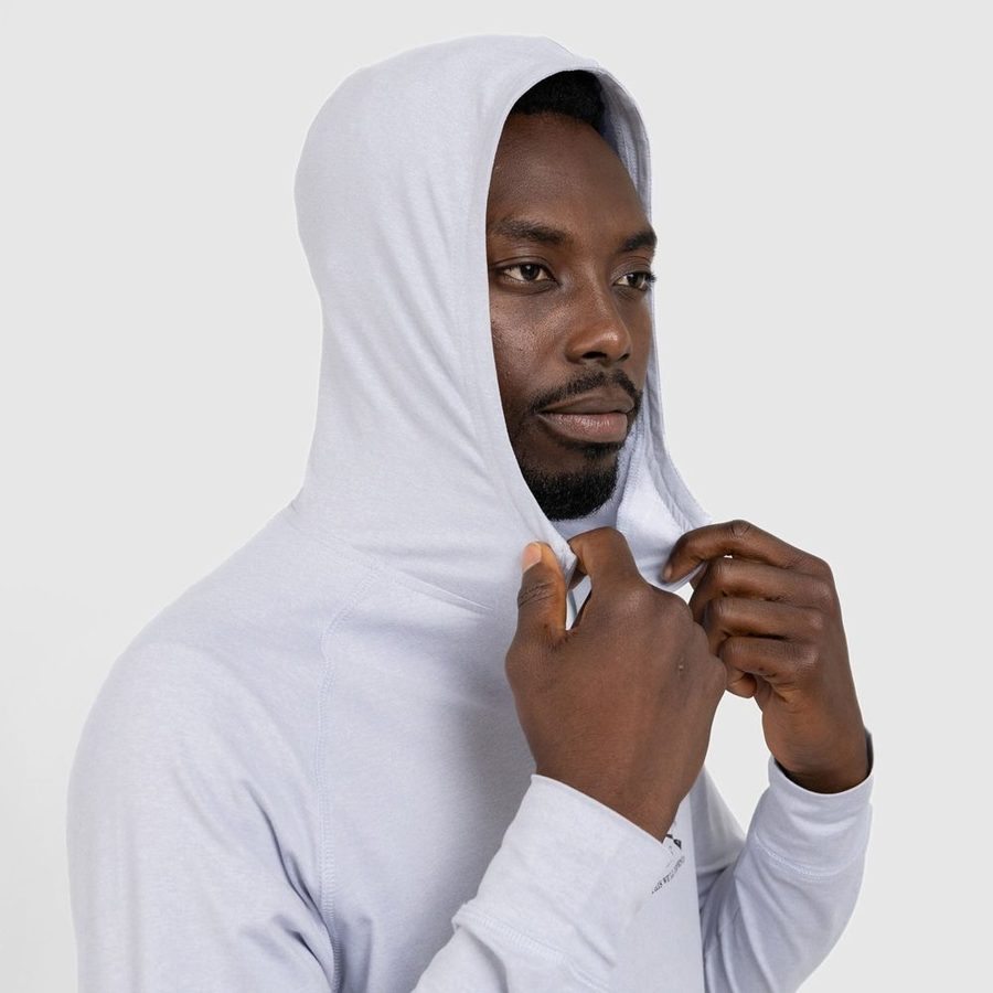 Men's All-Day 1/4 Zip Hoodie - Heather Arctic Gray - Image 9
