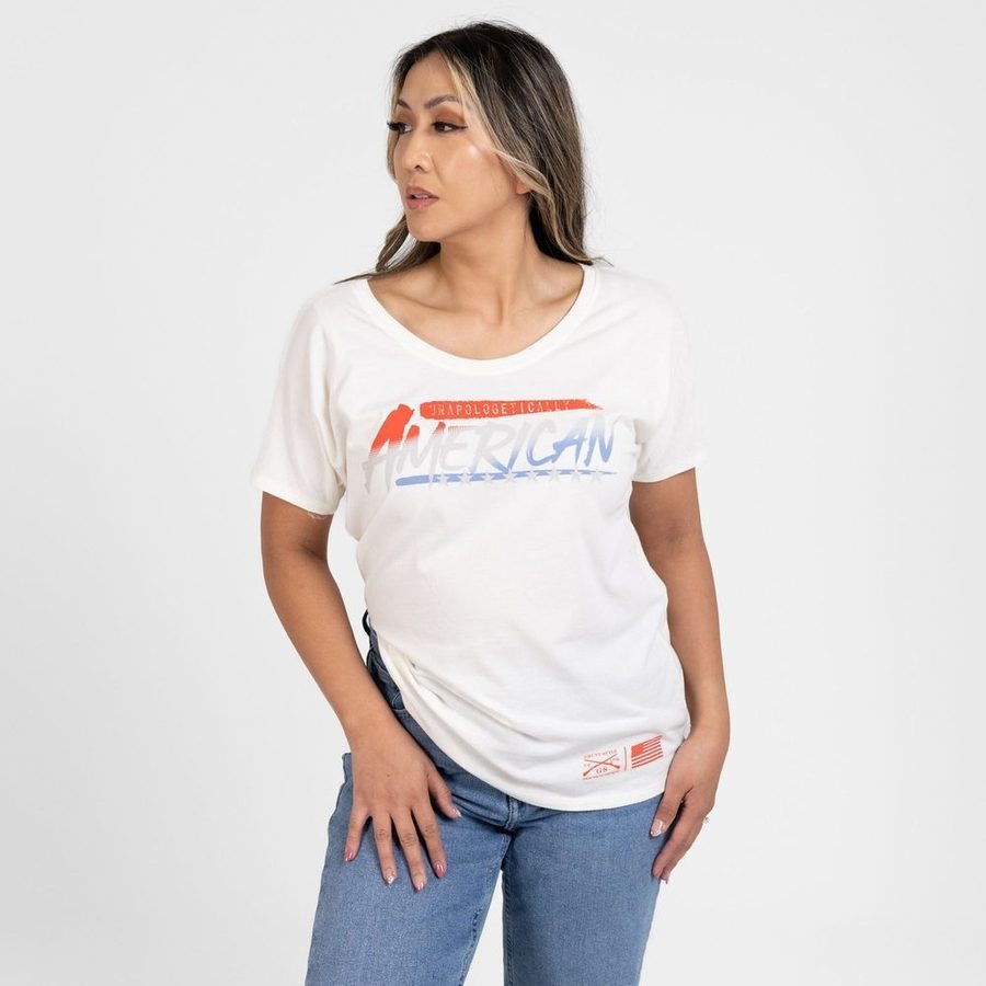 Women's Unapologetically American Slouchy T-Shirt - White - Image 5