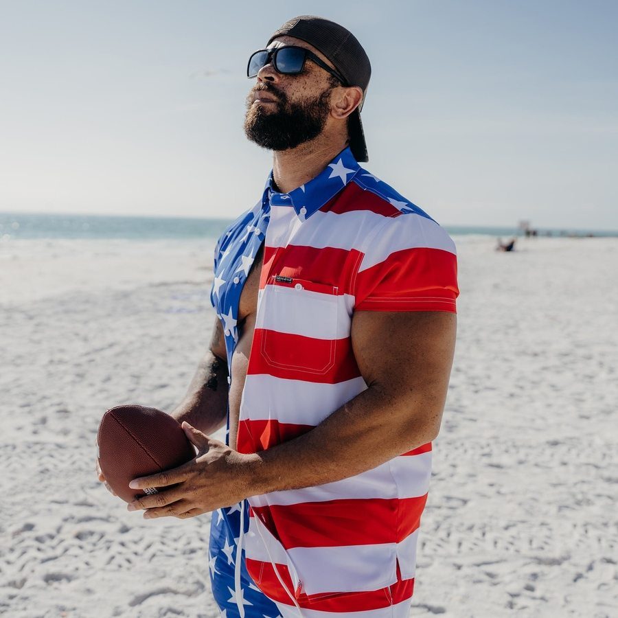 Men's Commander Button Down - American Flag - Image 4