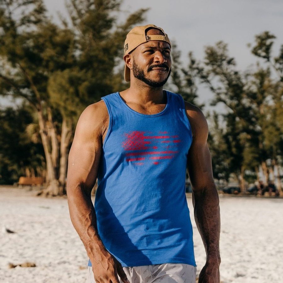 Men's Vintage American Tank - Royal - Image 4