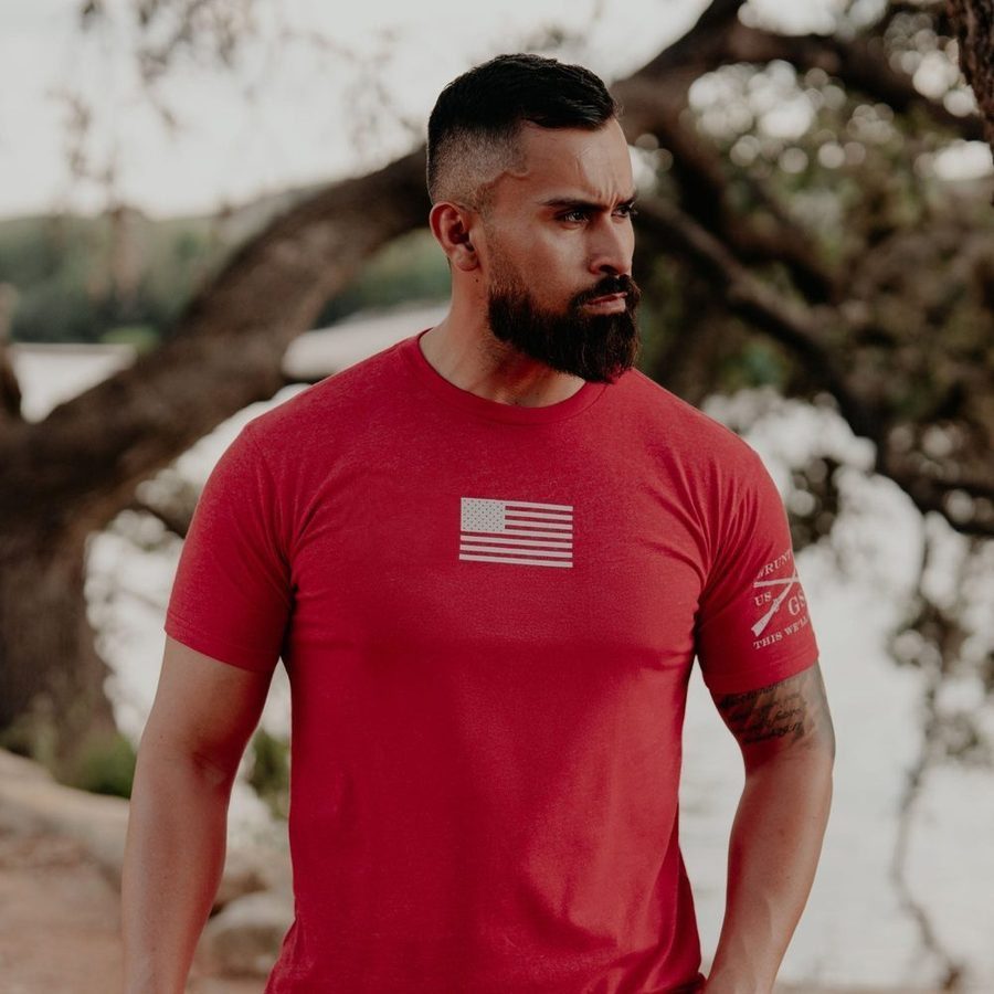 Freedom Flag T-Shirt - Red - Image 2