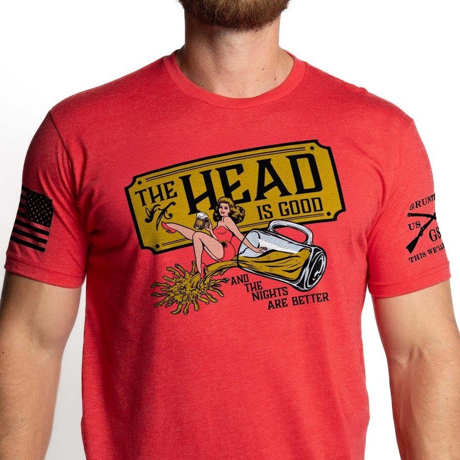 The Head Is Good T-Shirt - Red - Image 4