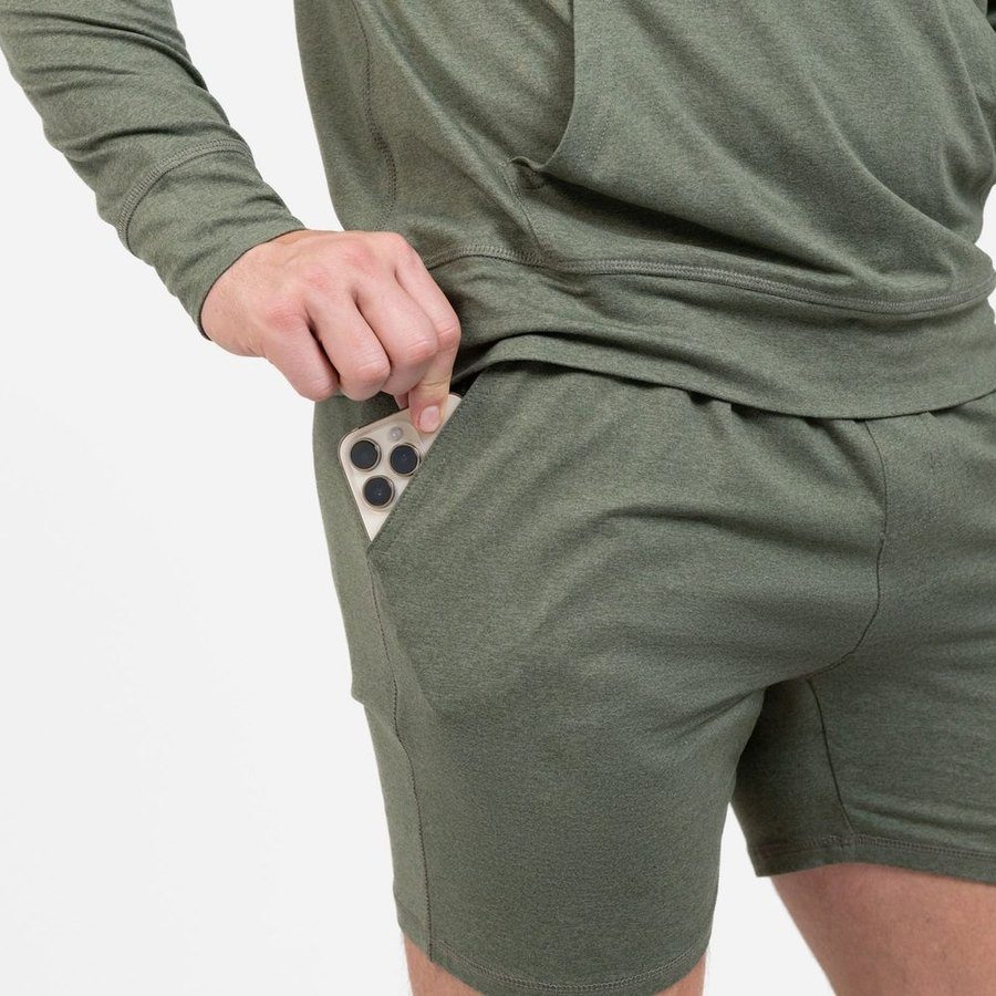 Men's All-Day Short - Heather Military Green - Image 6