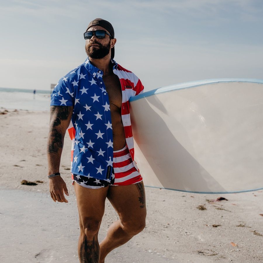Men's Commander Button Down - American Flag - Image 3