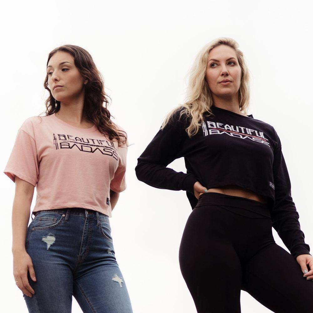 Women's Beautiful Badass Cropped T-Shirt - Desert Pink - Image 4