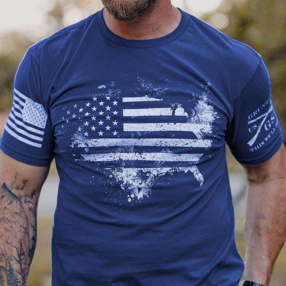 American Acid T-Shirt - Royal Blue - Image 3