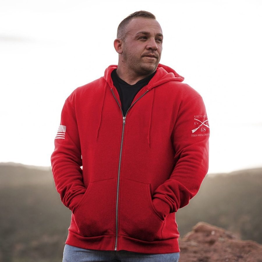 Grunt Style Basic Full-Zip Hoodie - Red - Image 2