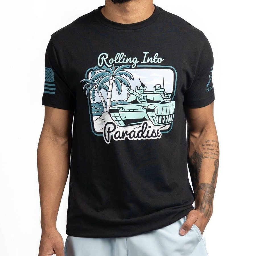 Rolling Into Paradise T-Shirt - Black - Image 5
