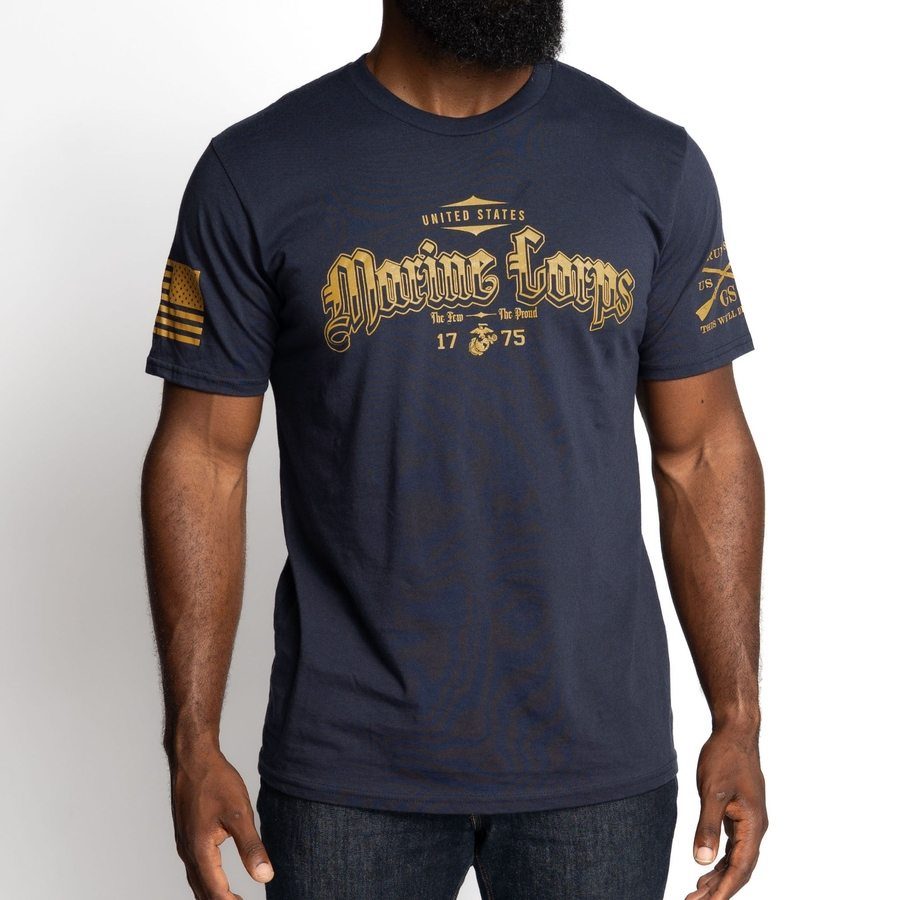 USMC - The Few. The Proud T-Shirt - Navy - Image 4