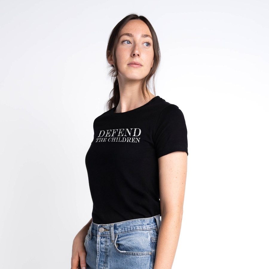 Women's Defend The Children Slim Fit T-Shirt - Black - Image 5