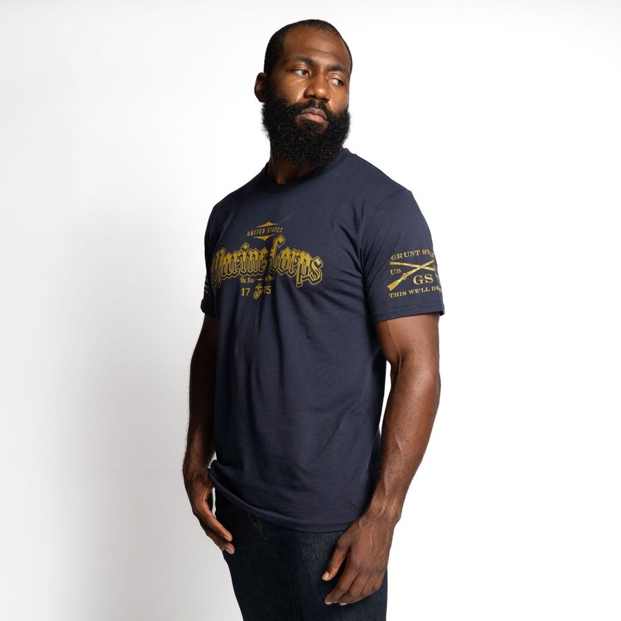 USMC - The Few. The Proud T-Shirt - Navy - Image 6