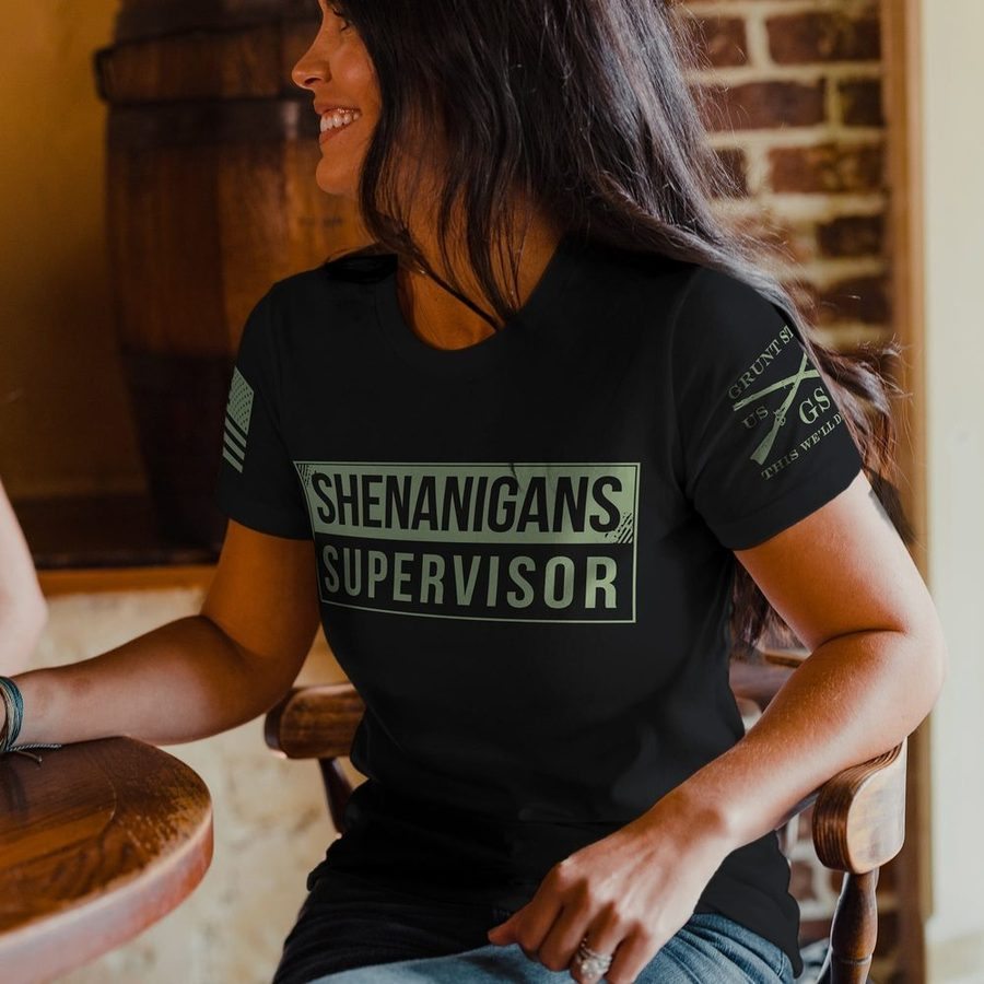 Women's Shenanigans Supervisor Slim Fit T-Shirt - Black - Image 3