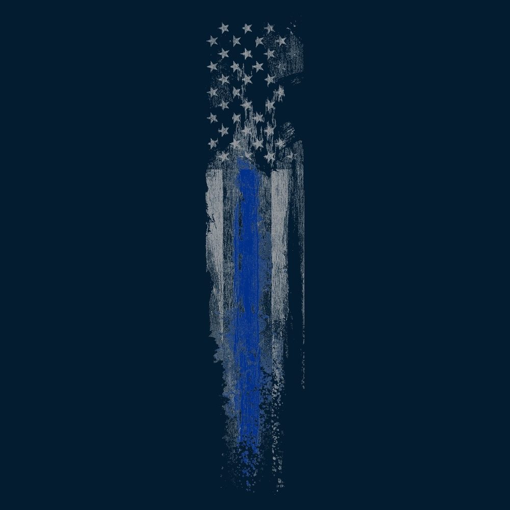 Blue Line Flag T-Shirt - Navy - Image 3