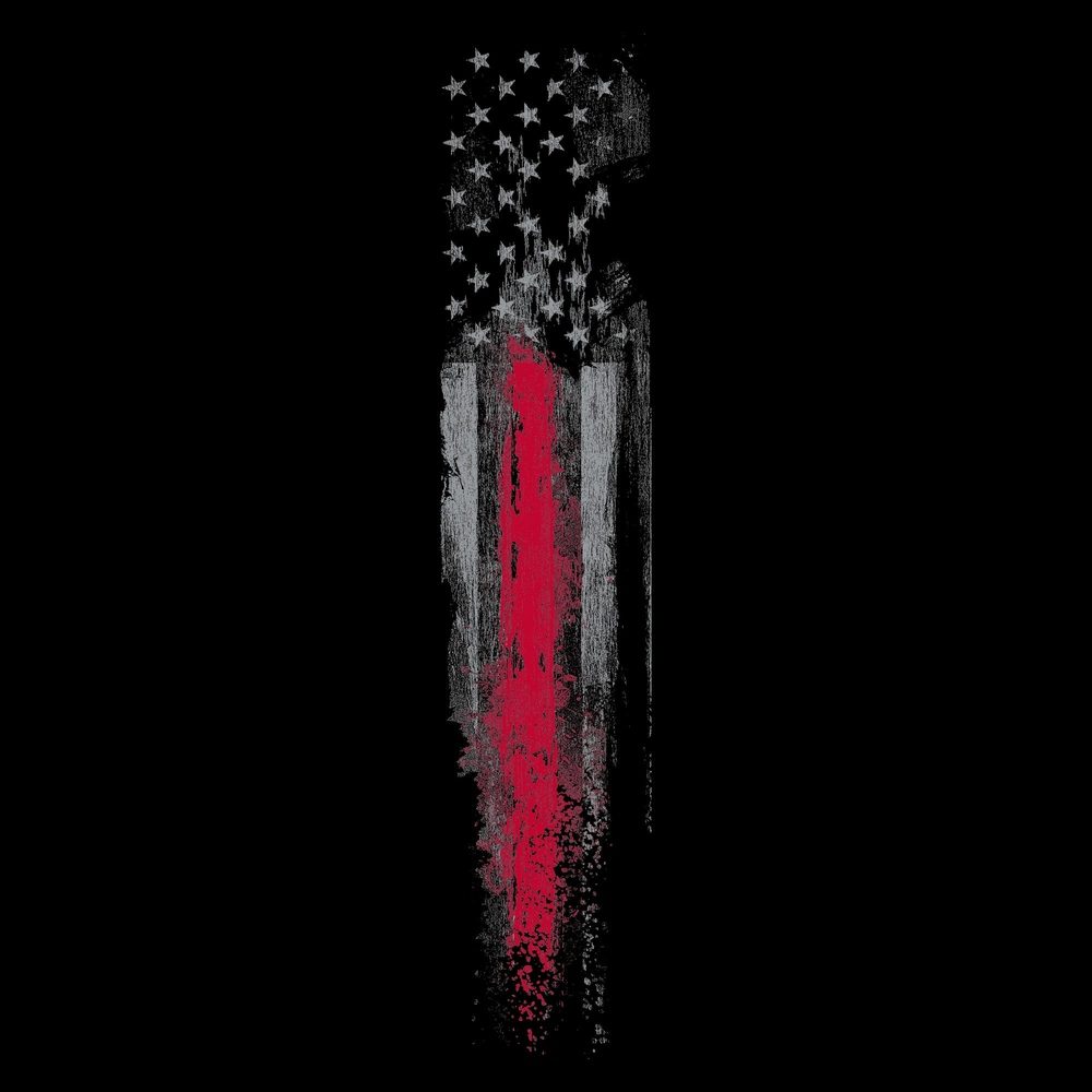 Red Line Flag T-Shirt - Black - Image 3