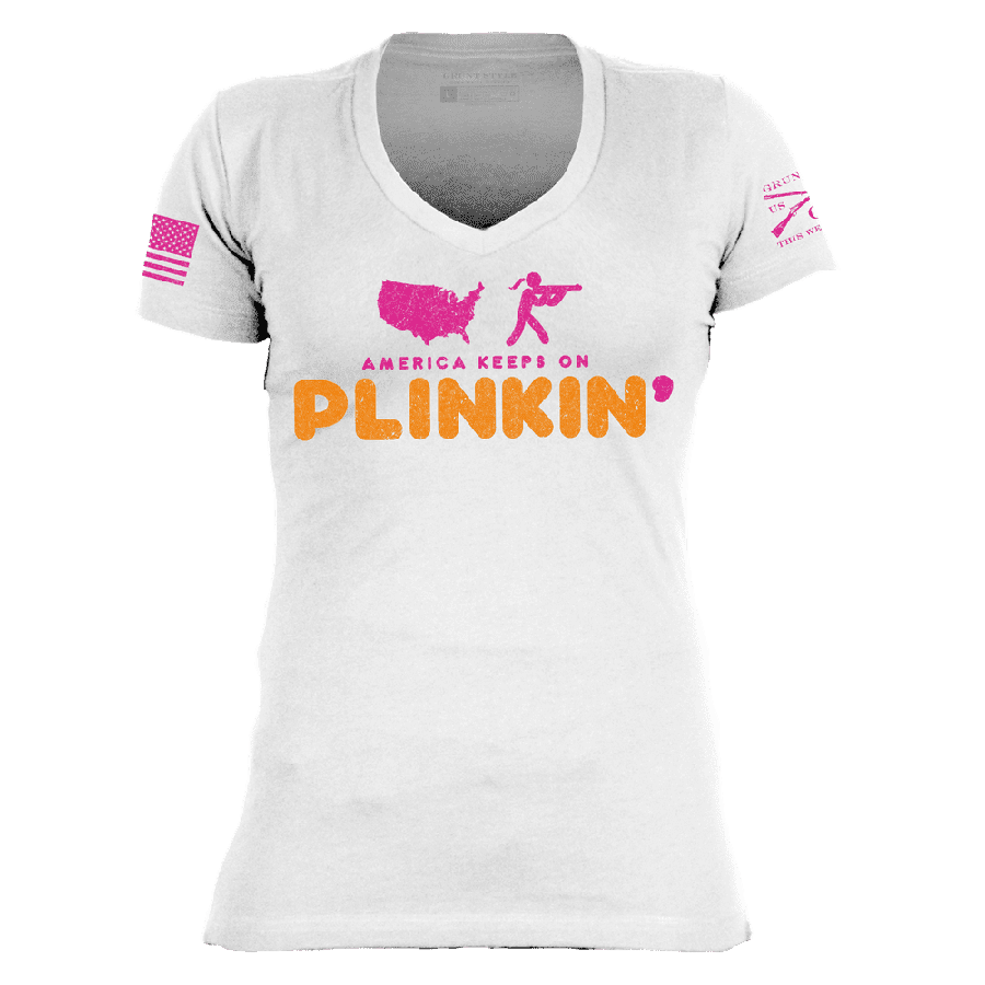 Women's Plinkin' V-Neck - White