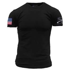 USA Flag Basic T-Shirt - Black