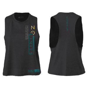 Women's No Limits Racerback Cropped Tank - Dark Heather Gray