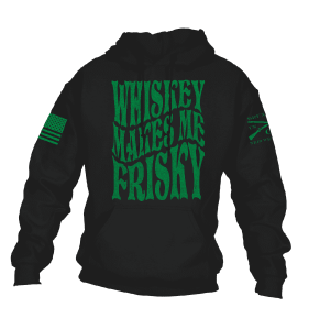 Women's Whiskey Makes Me Frisky Hoodie - Black