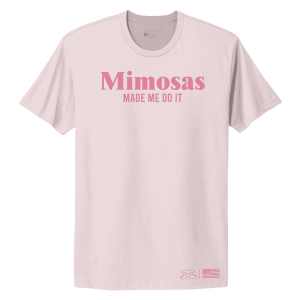 Women's Mimosas Made Me Do It Boyfriend Fit T-Shirt - Light Pink