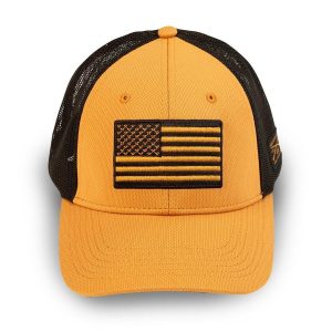 Embroidered American Flag Stretch Fit Hat - Coyote